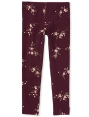 Girls Floral Print Knit Leggings | The Children's Place - SUGAR BEET