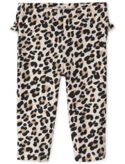 Baby Girls Leopard And Solid Tutu Knit Pants 2-Pack