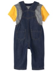 Ensemble de tenue de salopette en jean de construction pour bébé garçon