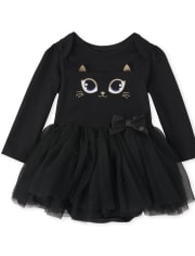 Baby Girls Halloween Cat Tutu Bodysuit Dress