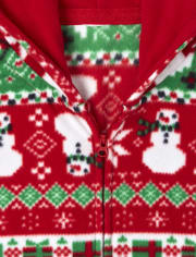 Adult Matching Family Christmas Fairisle Fleece One Piece Pajamas