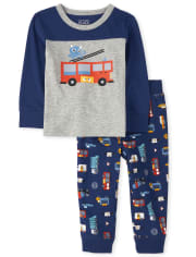 Baby And Toddler Boys Fire Truck Outfit Set