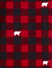 Womens Matching Family Bear Buffalo Plaid Fleece Nightgown