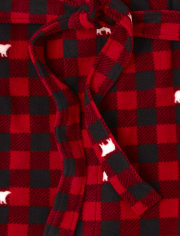 Adult Matching Family Bear Buffalo Plaid Fleece Robe