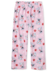 Girls Candy Cane Koala Fleece Pajama Pants
