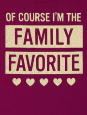 T-shirt graphique préféré de la famille à paillettes pour bébés et petites filles