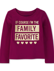 T-shirt graphique préféré de la famille à paillettes pour bébés et petites filles