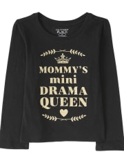 Baby And Toddler Girls Glitter Drama Queen Graphic Tee