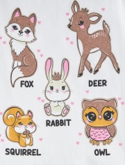 Paquete de 2 camisetas con estampado de animales para bebés y niñas pequeñas