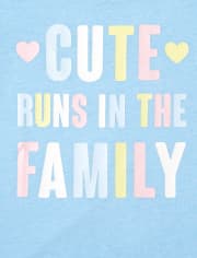 Camiseta con estampado familiar linda para bebés y niñas pequeñas