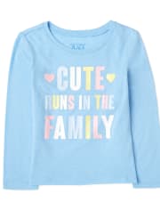 Camiseta con estampado familiar linda para bebés y niñas pequeñas