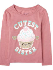 Camiseta con gráfico de hermana más linda para bebés y niñas pequeñas