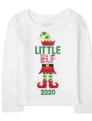 Baby And Toddler Girls Matching Family Christmas Elf Graphic Tee