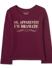 Camiseta con estampado dramático para bebés y niñas pequeñas
