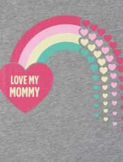 Camiseta con estampado de arcoíris de mamá para bebés y niñas pequeñas