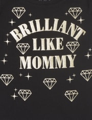Camiseta con gráfico brillante para bebés y niñas pequeñas