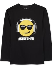 Camiseta con estampado de serpentina Emoji para niños