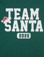 Camiseta gráfica de Papá Noel del equipo de Navidad familiar a juego para niños unisex