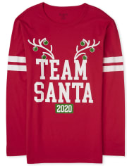 Camiseta gráfica de Papá Noel del equipo de Navidad familiar a juego para adultos unisex