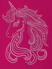 Girls Glitter Unicorn Graphic Tee