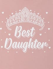 Girls Glitter Best Daughter Graphic Tee