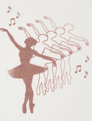 Camiseta con gráfico de bailarina brillante para niñas