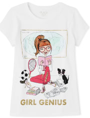 Girls Glitter Genius Graphic Tee