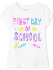 Camiseta con gráfico del primer día de clases para niñas
