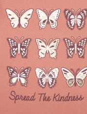Girls Butterfly Kindness Graphic Tee