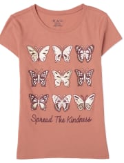 Girls Butterfly Kindness Graphic Tee