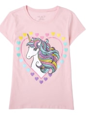Camiseta con estampado de unicornio para niñas