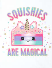Camiseta con gráfico de pastel Squishies con purpurina para niñas