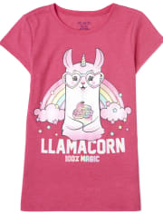 Girls Llamacorn Graphic Tee