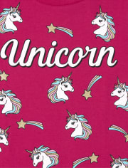 Girls Unicorn Star Graphic Tee