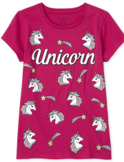 Girls Unicorn Star Graphic Tee