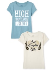 Girls Mom Daughter Graphic Tee 2-Pack