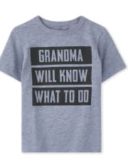 Baby And Toddler Boys Grandma Will Know Graphic Tee