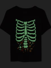 Baby And Toddler Boys Halloween Glow Candy Skeleton Graphic Tee