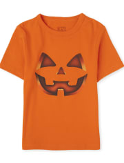 Camiseta con gráfico de calabaza de Halloween para bebés y niños pequeños