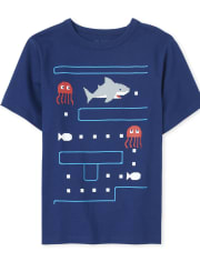 Camiseta con gráfico de tiburón de videojuegos para niños