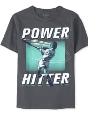 Boys Power Hitter Baseball Graphic Tee