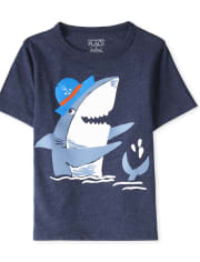 Camiseta con gráfico de tiburón para bebés y niños pequeños