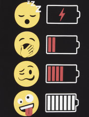 Camiseta con gráfico de batería Emoji para niños