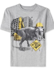 Boys Dino At Work Graphic Tee