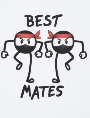 Camiseta gráfica Best Mates Ninjas para niños