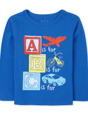Camiseta estampada ABC para bebés y niños pequeños