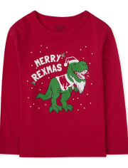 Camiseta con gráfico Rexmas navideño para bebés y niños pequeños