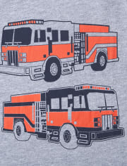 Baby And Toddler Boys Fire Truck Graphic Tee