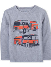 Baby And Toddler Boys Fire Truck Graphic Tee