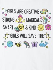 Girls Glitter Creative Graphic Tee